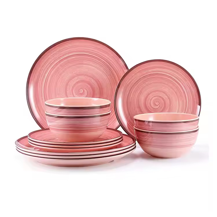 Індивідуальний меламін 4 для багаторазового використання 12pcs Melamine Mearch Sete
