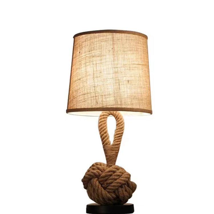 Тканинний абажур ETL приліжкова лампа Hotel Rope Desk Lamp