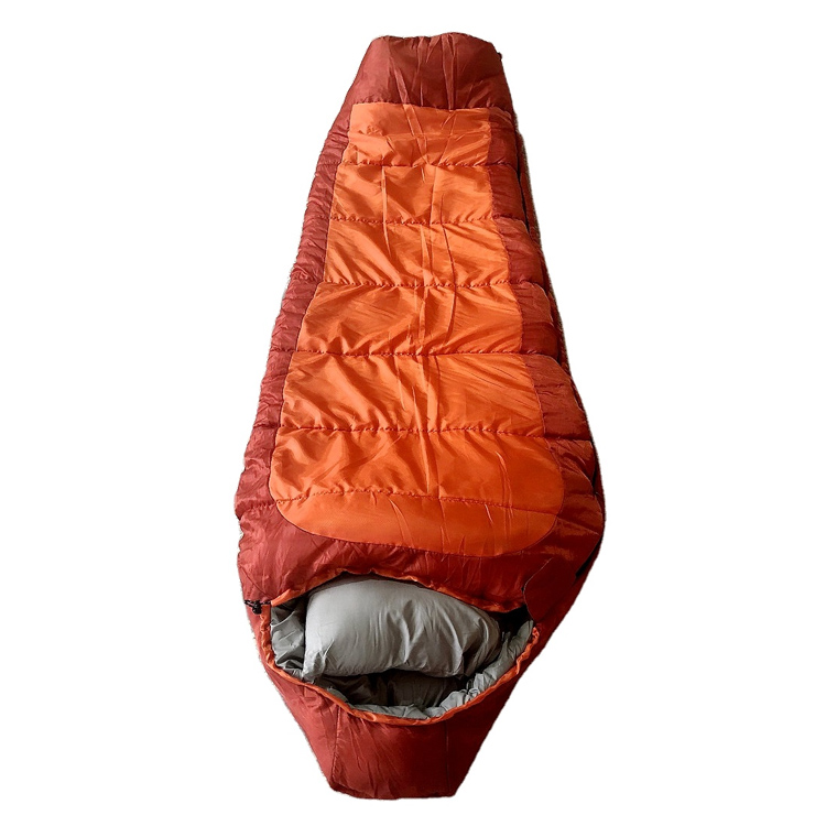 Гарячий розпродаж дорослого спального мішка з мумією з подушкою для походів