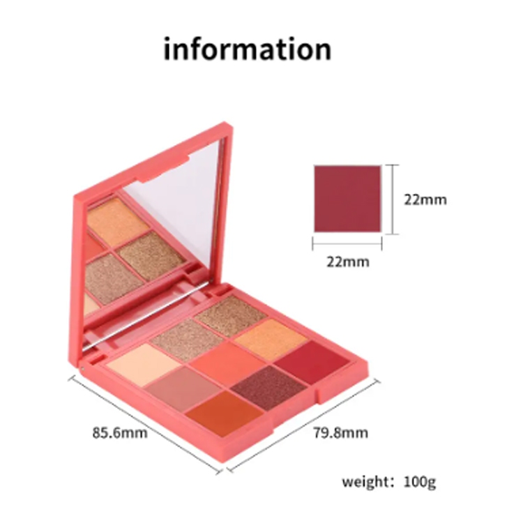 Макіяж Shimmer Matte 9 Кольорові квадратні тіні для повік